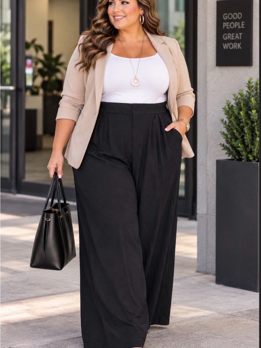 A New Day Size 17 Black Wide-Leg Slacks – Workwear Essential